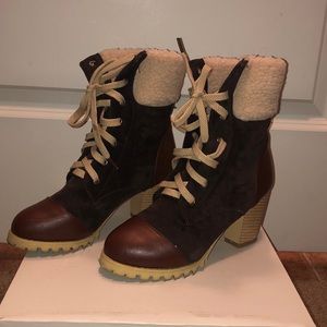 Lace up Suede Ankle Boots